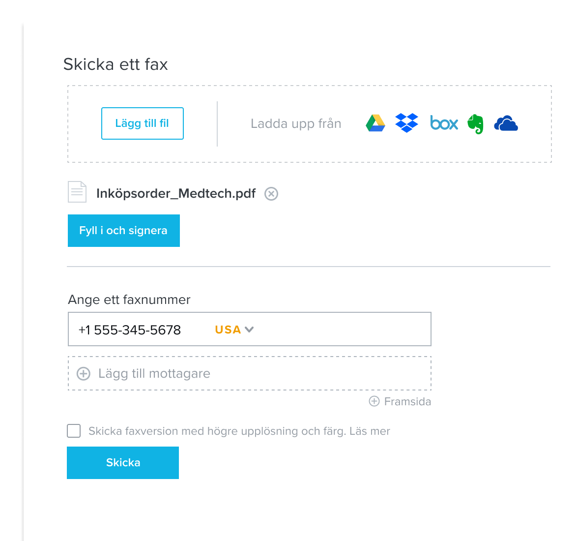 Produktbild för faxning med HelloFax